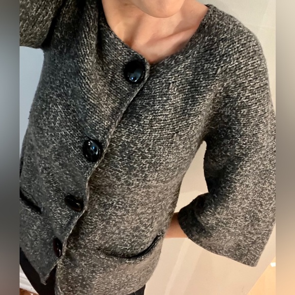 Wool blend AK petites button down sweater - Picture 9 of 16